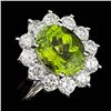 Image 3 : 14k Gold 4.00ct Tourmaline 1.80ct Diamond Ring
