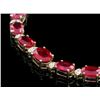 Image 2 : 14k Gold 37.00ct Ruby 1.15ct Diamond Necklace