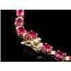Image 3 : 14k Gold 37.00ct Ruby 1.15ct Diamond Necklace