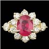 Image 1 : 14k Yellow Gold 2.50ct Ruby 1.50ct Diamond Ring