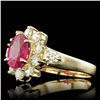 Image 2 : 14k Yellow Gold 2.50ct Ruby 1.50ct Diamond Ring