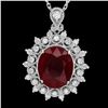 Image 1 : 14K Gold 7.08ct Ruby 0.65ct Diamond Pendant
