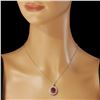 Image 2 : 14K Gold 7.08ct Ruby 0.65ct Diamond Pendant