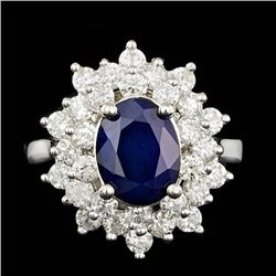 14k Gold 2.00ct Sapphire 1.45ct Diamond Ring