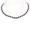 Image 1 : 14K Gold 43.10ct Sapphire 1.51ct Diamond Necklace