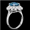 Image 2 : 14k White Gold 4.00ct Topaz 0.70ct Diamond Ring