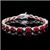 Image 1 : 14k Gold 14.00ct Ruby 0.70ct Diamond Bracelet