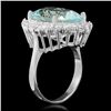 Image 2 : 14K Gold 9.51ct Aquamarine 1.15ct Diamond Ring