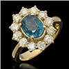 Image 1 : 14k Gold 2.76ct Zircon 1.25ct Diamond Ring