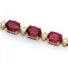 Image 1 : 14k Gold 27.50ct Ruby 0.90ct Diamond Bracelet