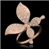 Image 1 : 14K Gold 0.78ct Diamond "Butterfly" Ring