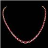Image 1 : 14k Gold 33.00ct Ruby 1.55ct Diamond Necklace