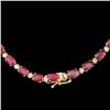 Image 3 : 14k Gold 33.00ct Ruby 1.55ct Diamond Necklace