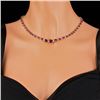 Image 4 : 14k Gold 33.00ct Ruby 1.55ct Diamond Necklace