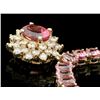 Image 2 : 14k Gold 44ct Tourmaline 1.40ct Diamond Necklace