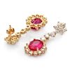 Image 2 : 14k Gold 6.00ct Ruby 3.0ct Diamond Earrings