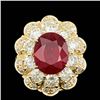 Image 1 : 14k Yellow Gold 6.00ct Ruby 2.85ct Diamond Ring