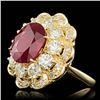 Image 2 : 14k Yellow Gold 6.00ct Ruby 2.85ct Diamond Ring