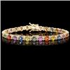 Image 1 : 14k Gold 11ct Sapphire 1.4ct Diamond Bracelet