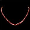 Image 1 : 14k Gold 30.00ct Ruby 1.60ct Diamond Necklace