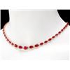 Image 2 : 14k Gold 30.00ct Ruby 1.60ct Diamond Necklace