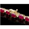 Image 5 : 14k Gold 30.00ct Ruby 1.60ct Diamond Necklace