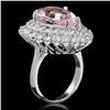 Image 2 : 14K Gold 7.52ct Morganite 2.70ct Diamond Ring
