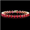 Image 1 : 14k Gold 32.00ct Ruby 0.80ct Diamond Bracelet