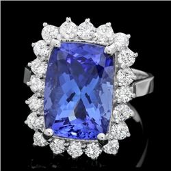 18k Gold 7.00ct Tanzanite 1.10ct Diamond Ring