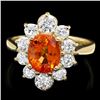 Image 1 : 14k Yellow Gold 3.00ct Garnet 1.10ct Diamond Ring