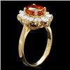 Image 2 : 14k Yellow Gold 3.00ct Garnet 1.10ct Diamond Ring