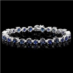 14k Gold 16.30ct Sapphire 1.10ct Diamond Bracelet