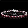 Image 1 : 14k Gold 14.50ct Ruby 0.55ct Diamond Bracelet