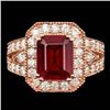 Image 1 : 14k Rose Gold 5.00ct Ruby 1.50ct Diamond Ring