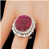 Image 3 : 14k White Gold 10.50ct Ruby 1.85ct Diamond Ring