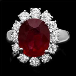 14k White Gold 4.80ct Ruby 1.40ct Diamond Ring