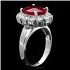 Image 2 : 14k White Gold 4.80ct Ruby 1.40ct Diamond Ring