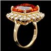 Image 2 : 14k Gold 10.00ct Citrine 1.00ct Diamond Ring
