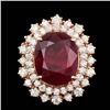 Image 1 : 14k Rose Gold 8.50ct Ruby 1.50ct Diamond Ring