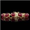 Image 2 : 14k Gold 64.00ct Ruby 0.95ct Diamond Bracelet