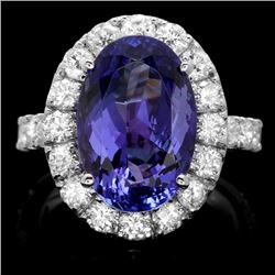 14k Gold 8.00ct Tanzanite 2.10ct Diamond Ring