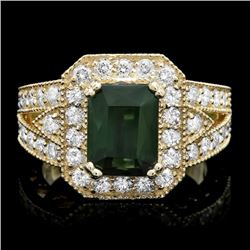 14k Gold 3.00ct Tourmaline 1.20ct Diamond Ring