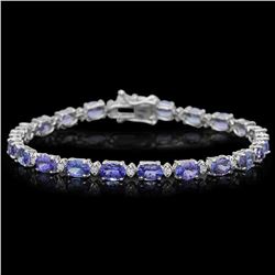 14K Gold 9.34ct Tanzanite 0.40ct Diamond Bracelet