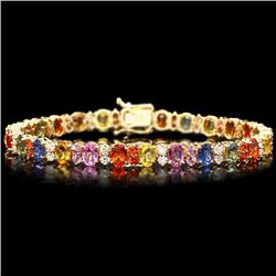 14k Y Gold 18ct Sapphire 1.80ct Diamond Bracelet