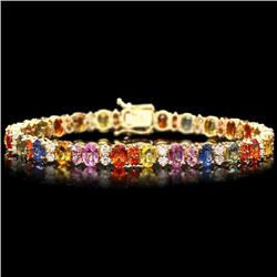 14k Y Gold 18ct Sapphire 1.80ct Diamond Bracelet