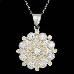 14k White Gold 2.1ct Diamond Pendant