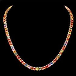 14k Gold 42.00ct Sapphire 1.00ct Diamond Necklace