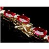 Image 3 : 14k Gold 45.00ct Ruby 1.75ct Diamond Necklace