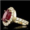 Image 2 : 14k Yellow Gold 7.50ct Ruby 1.70ct Diamond Ring
