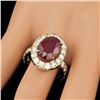 Image 3 : 14k Yellow Gold 7.50ct Ruby 1.70ct Diamond Ring
